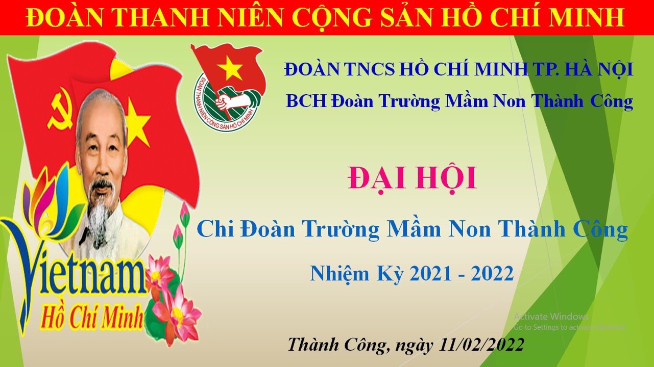 Đại hội chi đoàn MN Thành Công nhiệm kì 2021 - 2022.