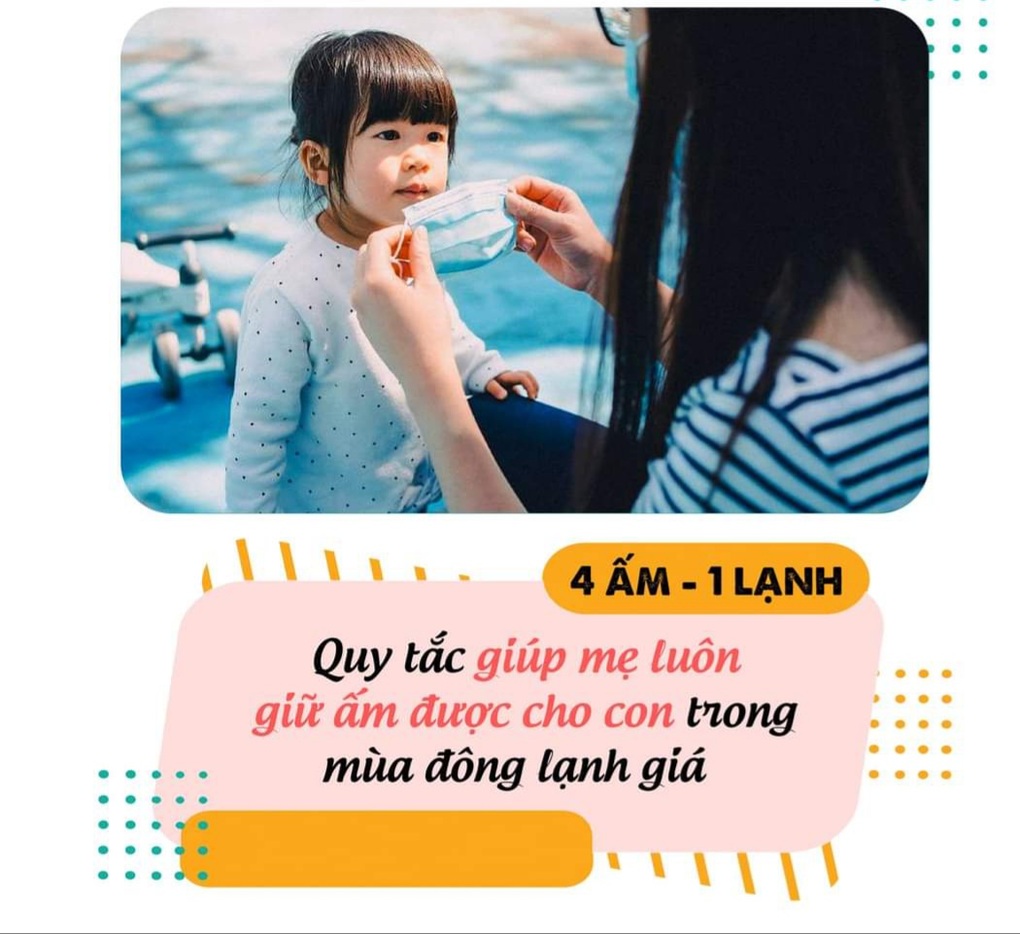 4 mẹo giữ con luôn ấm áp trong mùa đông lạnh giá tại miền Bắc