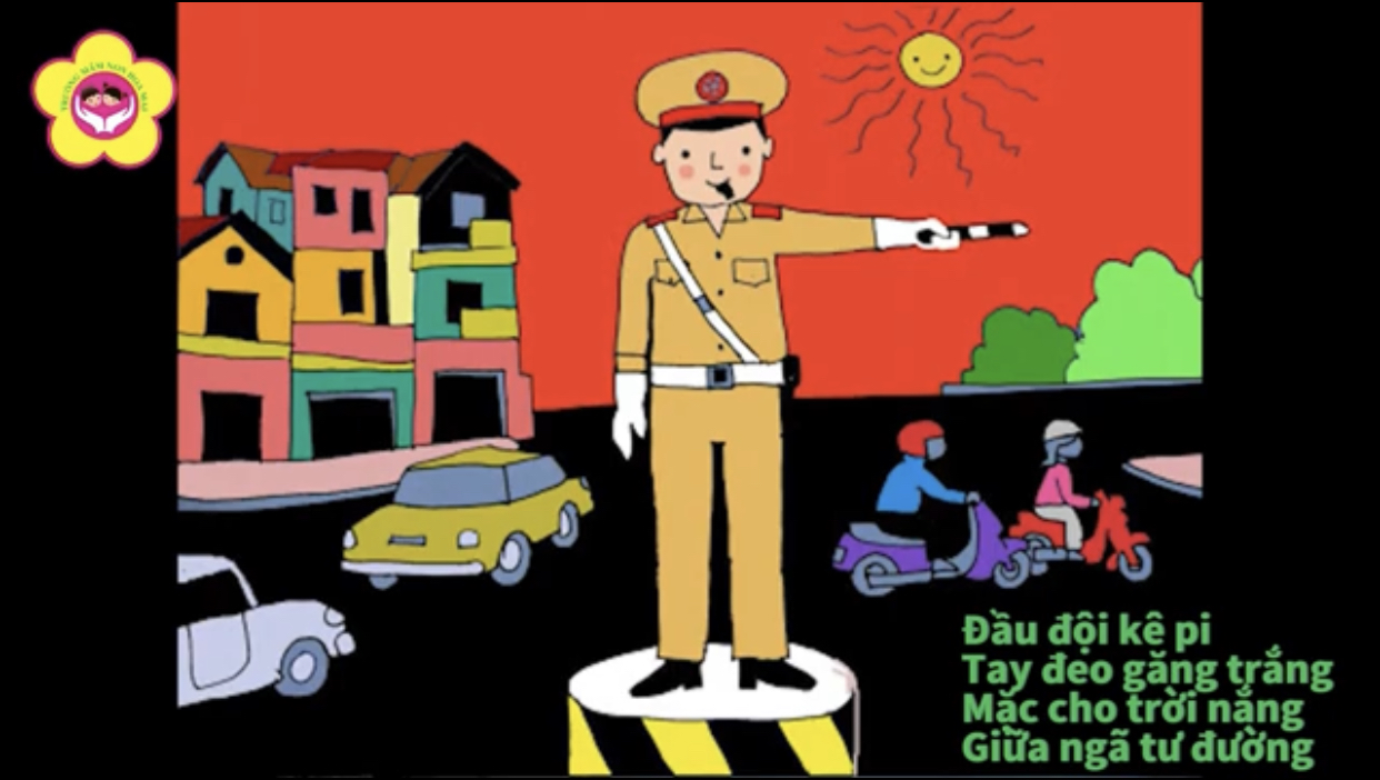 Hoạt động làm quen văn học: Bài thơ "Chú cảnh sát giao thông", tác giả: Hương Mai