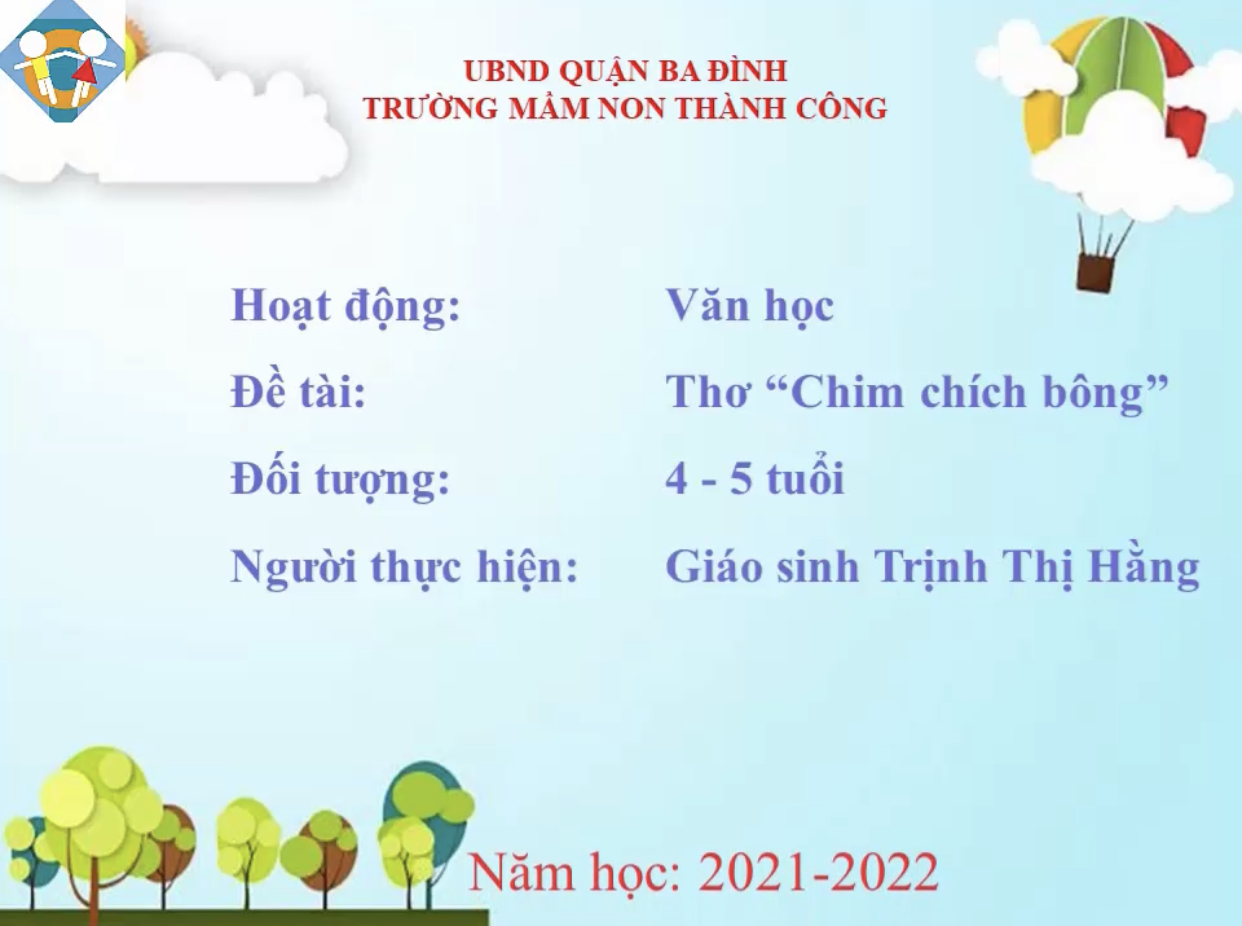 LQVH: Thơ: Chim chích bông