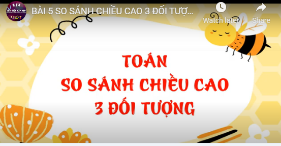 Hoạt động: So sánh chiều cao của 3 đối tượng