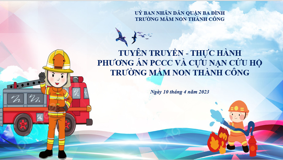 Tập huấn Phòng cháy chữa cháy tại trường Mầm non Thành Công