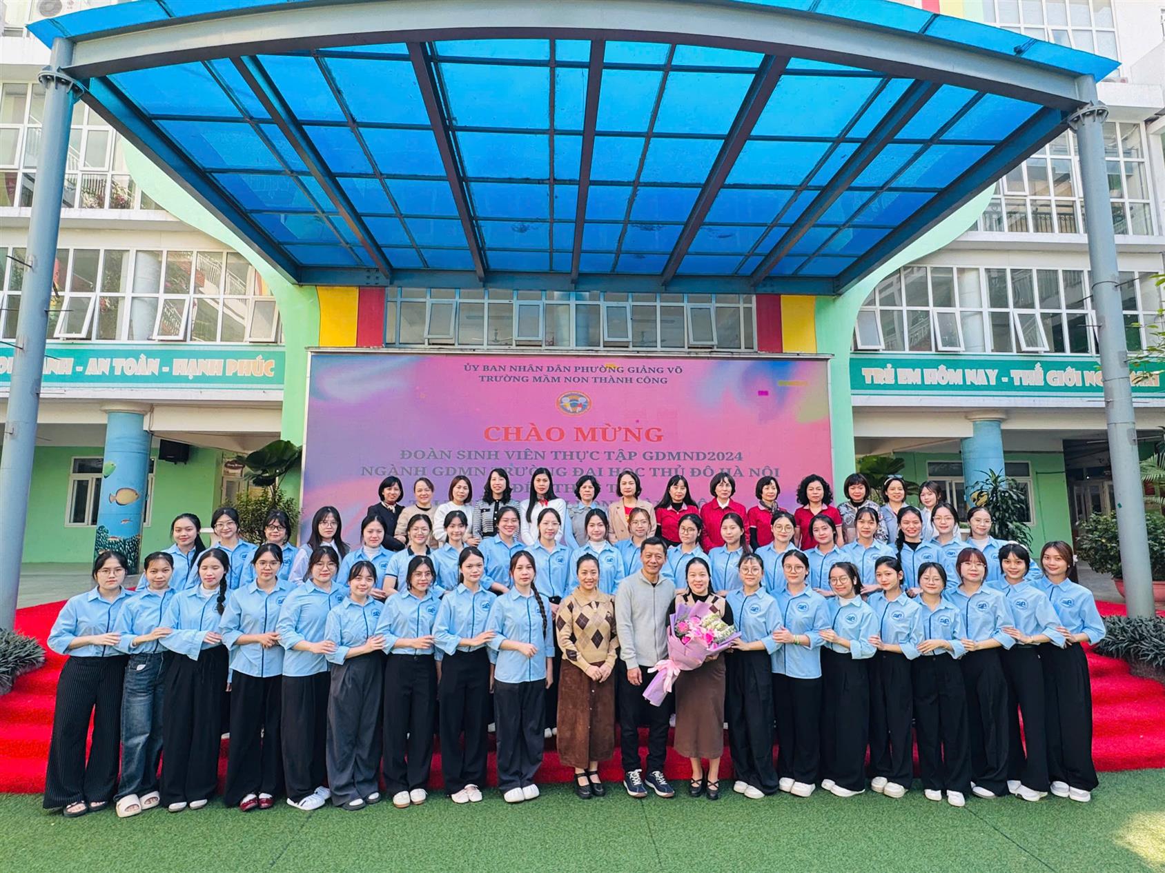 Trường mầm non Thành Công chào đón đoàn sinh viên thực tập lớp D2024 Khoa Sư phạm - Trường Đại học Thủ đô Hà Nội