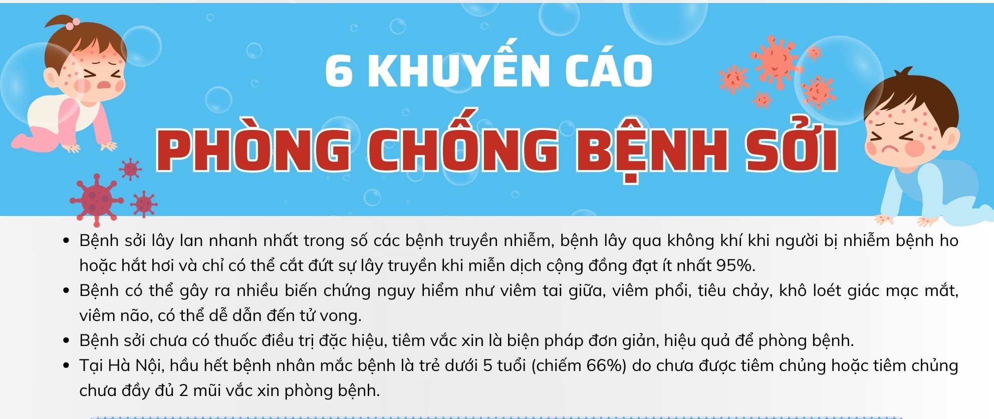 6 khuyến cáo phòng, chống bệnh sởi