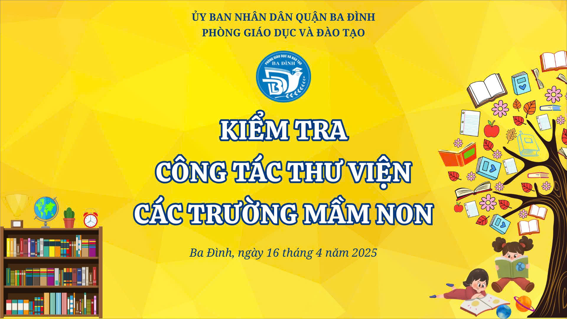 Chào mừng đoàn kiểm tra công tác thư viện cấp học mầm non quận Ba Đình tại trường Mầm non Thành Công