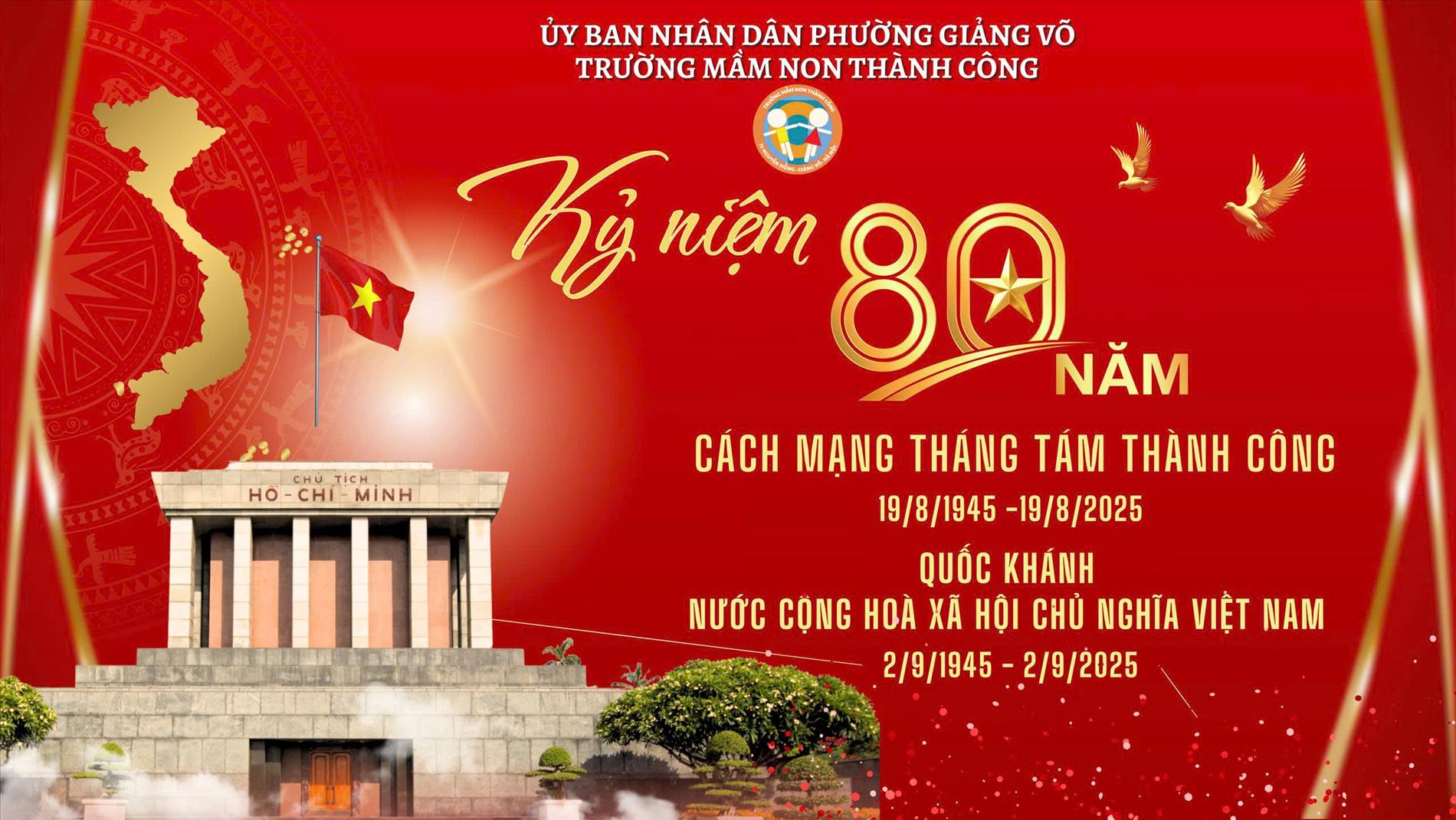 Trường Mầm non Thành Công tưng bừng tổ chức chuỗi hoạt động chào mừng Cách mạng Tháng 8 thành công và Quốc Khánh 2/9