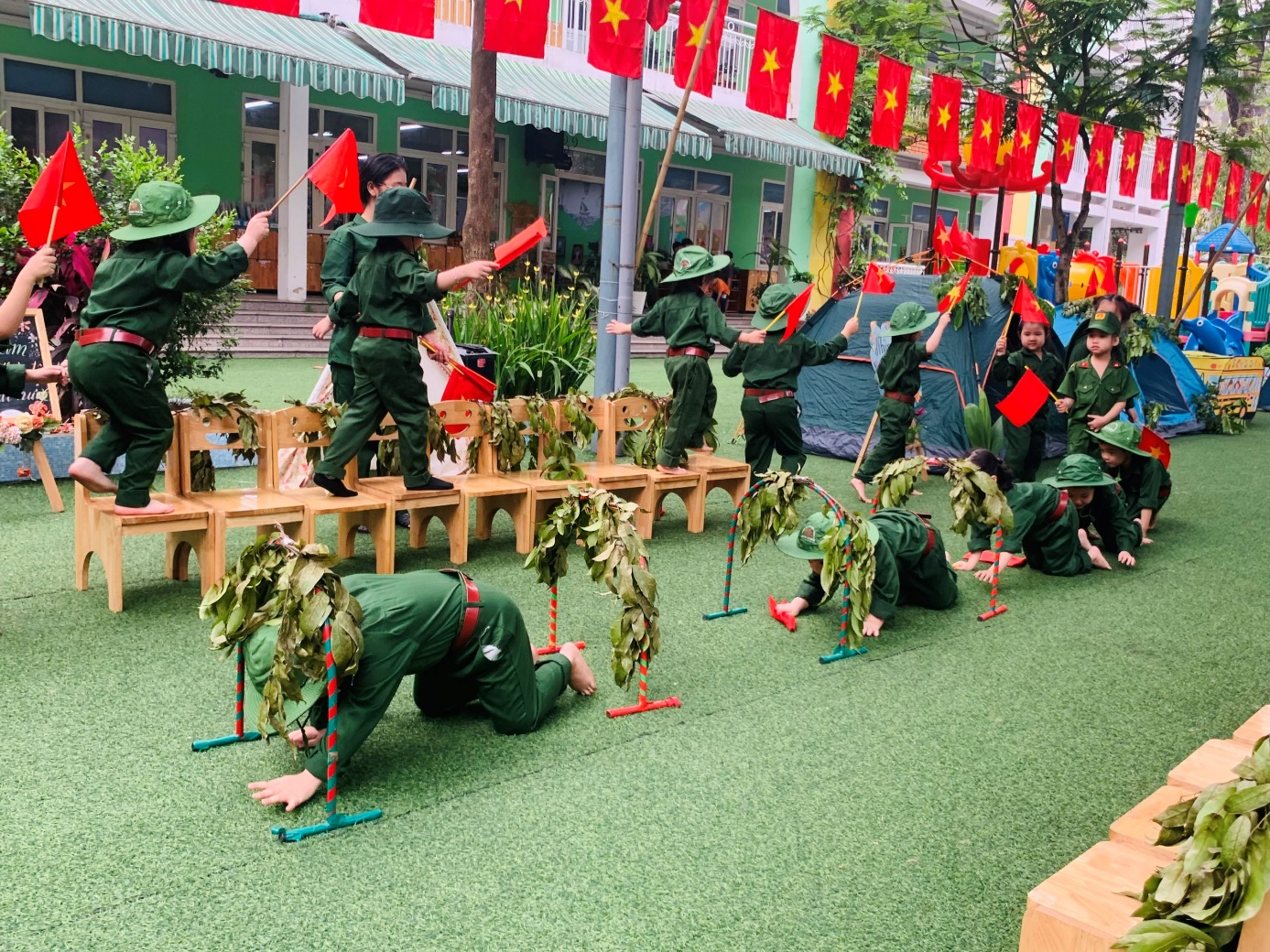 A group of people in green uniformsAI-generated content may be incorrect.